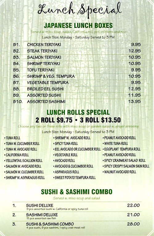 Lunch menu